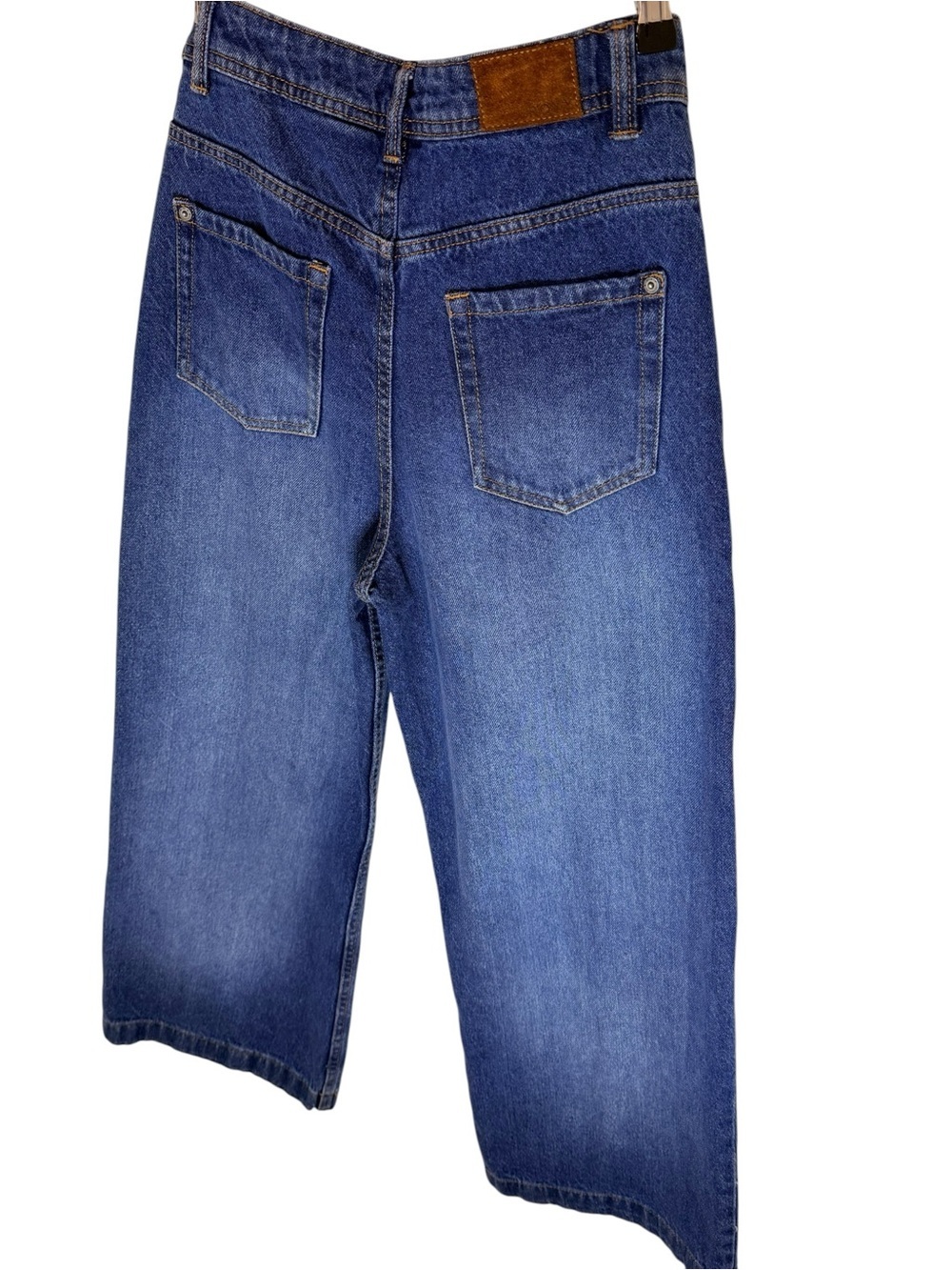 Roxy Flare Cropped Wide Leg Jeans Size 27 Medium Wash High Rise Denim - Picture 5 of 13